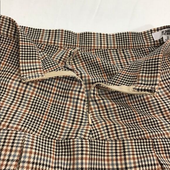 BB Dakota by Steve Madden Brown Check The Time Mini Skirt New Size 2 - Picture 6 of 10